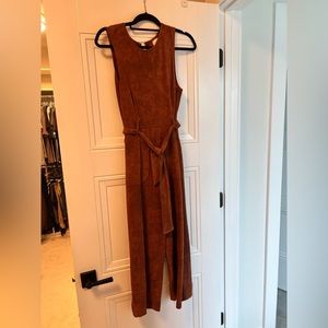 Anthropologie suede jumpsuit